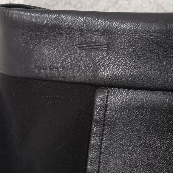 Ann Taylor Factory Petite Pencil Skirt Size 10P Black Faux Leather & Knit Panels - Picture 11 of 11